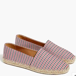 J. Crew Striped canvas slip-on espadrilles. 7 1/2
